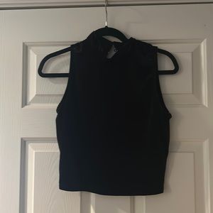Black velvet crop top